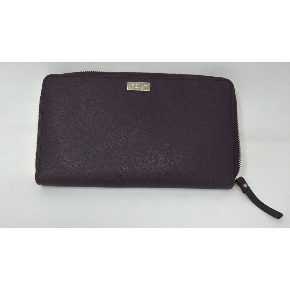 Kate Spade Neda Laurel Way Deep Plum Leather Wallet WLRU2669